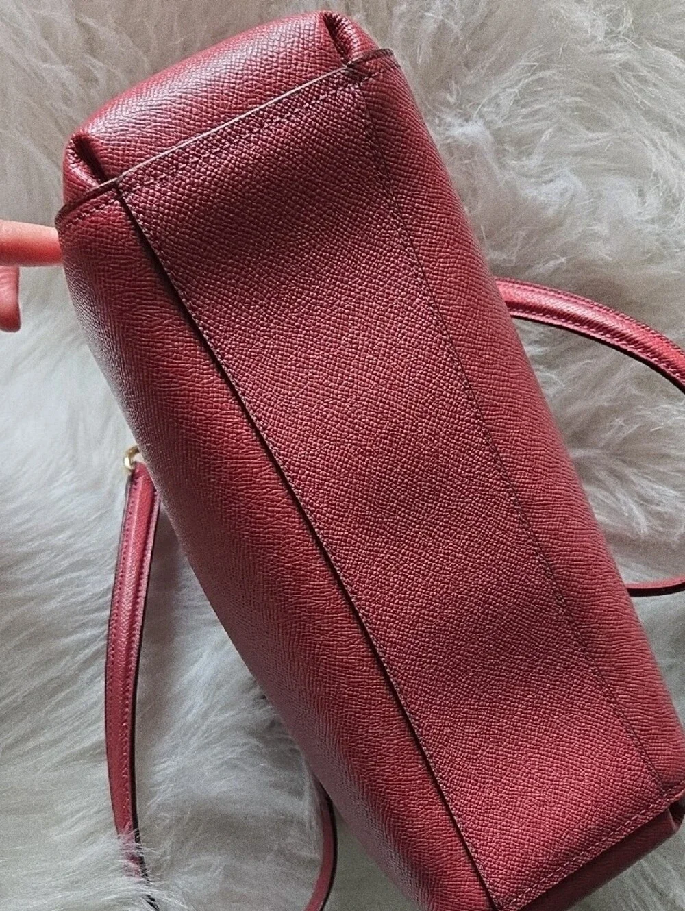 Coach Pink Leather Satchel with Cherry Charm - Picture 8 of 12